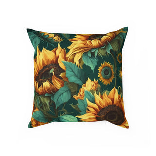 Minimalist Sunflowers: Premium Square Cushion/Pillow with Boho Design for a Modern Home