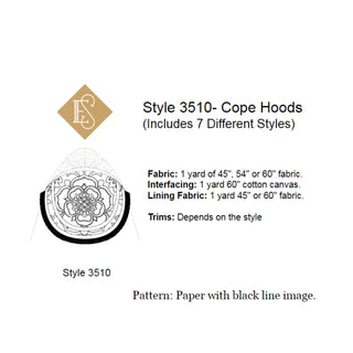 3510 Cope Hoods Accessory Pattern | Style 3510 Sewing Pattern