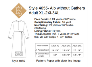 Traditional Linen Alb without Gathers | Church Vestment Sewing Pattern