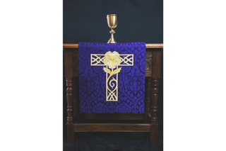 Advent Tau Cross Messianic Rose Pulpit Lectern Fall | Advent Tau Altar Hanging