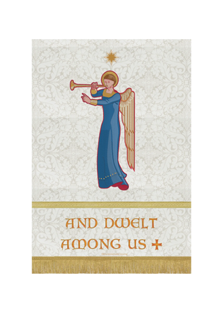 And Dwelt Among Us Banner Christmas Banner | White Church Banners