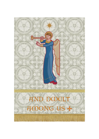 And Dwelt Among Us Banner Christmas Banner | White Church Banners