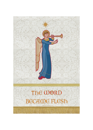 The Word Became Flesh Banner Christmas Banner | White Church Banners