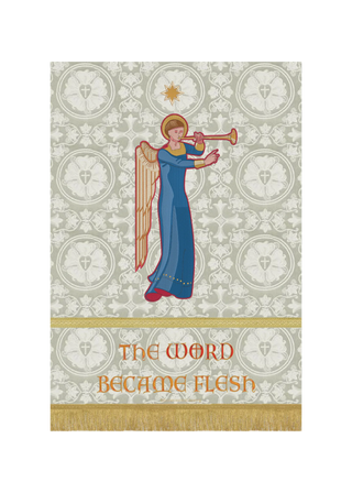 The Word Became Flesh Banner Christmas Banner | White Church Banners