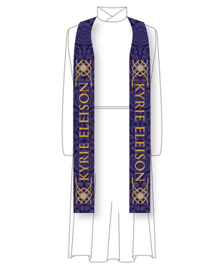 Holy Week Kyrie Eleison Scarlet Violet Stole Lent Liturgical Vestment