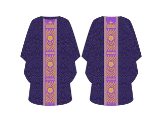 Advent Violet Lattice Pastor Priest Chasuble | Advent Priest Chasuble