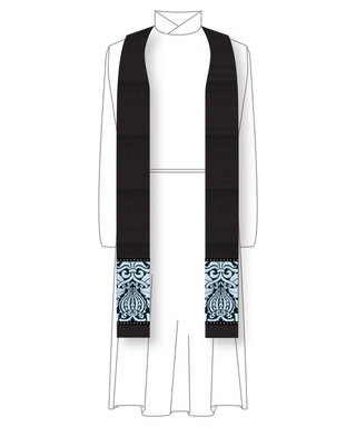 Martyr Stole with Black & Silver Clergy Liturgical Vestment