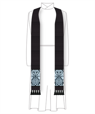 Martyr Stole with Black & Silver Clergy Liturgical Vestment