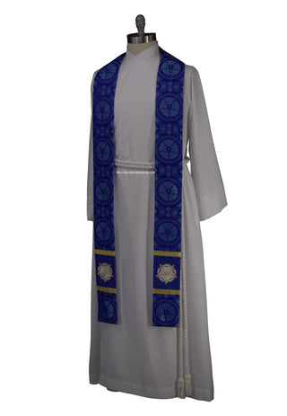 Messianic Rose Violet or Blue Advent Stole |Advent Pastor Priest Stole