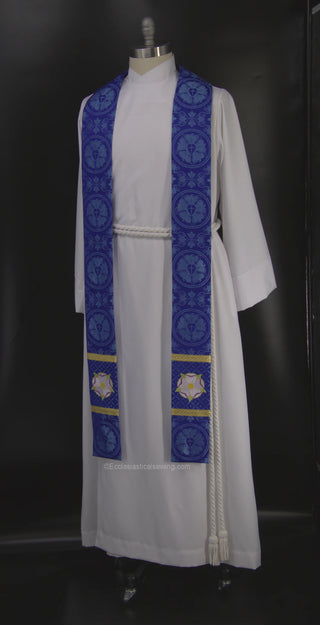 Messianic Rose Violet or Blue Advent Stole |Advent Pastor Priest Stole