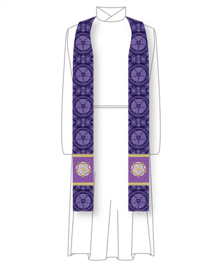 Messianic Rose Violet or Blue Advent Stole |Advent Pastor Priest Stole