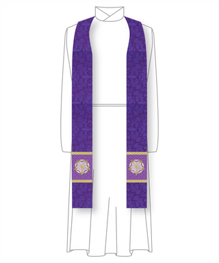 Messianic Rose Violet or Blue Advent Stole |Advent Pastor Priest Stole