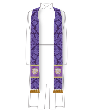 Messianic Rose Violet or Blue Advent Stole |Advent Pastor Priest Stole