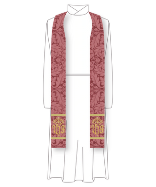 Rose Priest IHS Stole | Gaudete Laetare Church Vestments