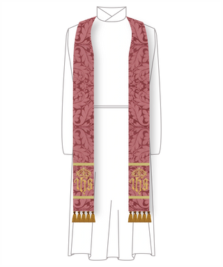 Rose Priest IHS Stole | Gaudete Laetare Church Vestments