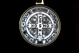 Saint Benedict Silver and Gold Car Key Pendant