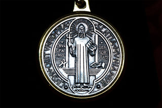 Saint Benedict Silver and Gold Car Key Pendant