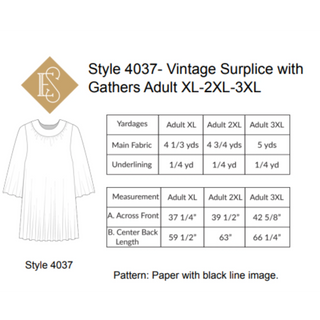 Vintage Surplice with Gathers Sewing Pattern | Style 4036 & 4037 Surplice