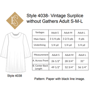 Vintage Surplice without Gathers Sewing Pattern | Style 4038 & 4039 Surplice