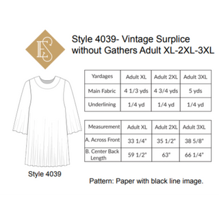 Vintage Surplice without Gathers Sewing Pattern | Style 4038 & 4039 Surplice