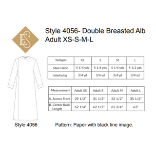 Double Breasted Alb Sewing Pattern | Alb Sewing Pattern