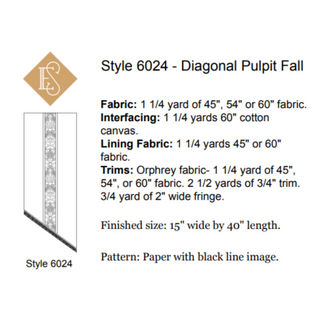 6024 Diagonal Pulpit Fall | Style 6024 Altar Hanging Sewing Pattern