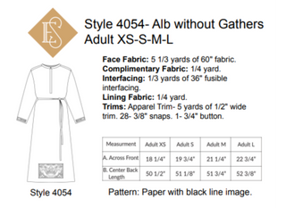 Traditional Linen Alb without Gathers | Church Vestment Sewing Pattern