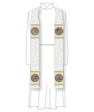 Evangelist Collection White Stole Style #2 | Ecclesiastical Sewing