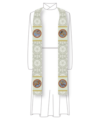 Evangelist Collection White Stole Style #2 | Ecclesiastical Sewing