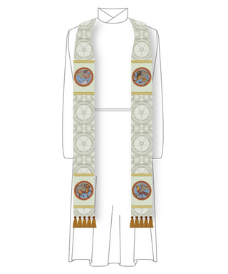 Evangelist Collection White Stole Style #2 | Ecclesiastical Sewing