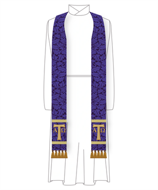 Tau Alpha Omega Pastor Stole | Purple Priest Advent Stoles