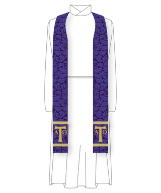 Tau Alpha Omega Pastor Stole | Purple Priest Advent Stoles