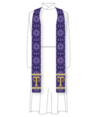 Tau Alpha Omega Pastor Stole | Purple Priest Advent Stoles