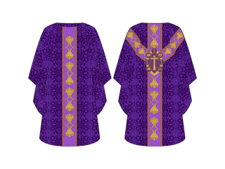 Tau Advent Chasuble in Violet with Gold Seraphim Orphrey Band