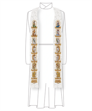 Te Deum Stole Apostles, Prophets, Martyrs, Angels | Christmas Easter White Stoles