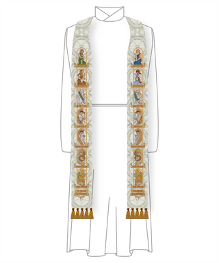 Te Deum Stole Apostles, Prophets, Martyrs, Angels | Christmas Easter White Stoles