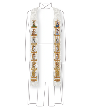 Te Deum Stole Apostles, Prophets, Martyrs, Angels | Christmas Easter White Stoles