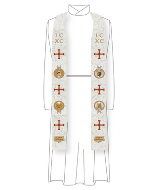 Te Deum Stole Evangelists | Christmas Easter White Stoles