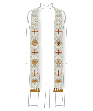 Te Deum Stole Evangelists | Christmas Easter White Stoles