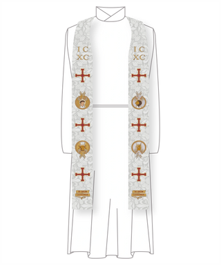 Te Deum Stole Evangelists | Christmas Easter White Stoles