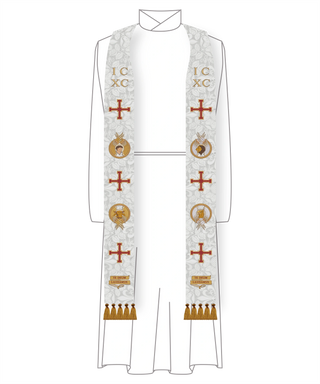 Te Deum Stole Evangelists | Christmas Easter White Stoles