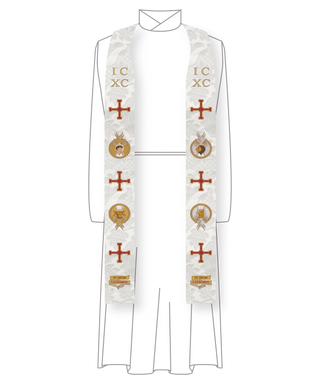 Te Deum Stole Evangelists | Christmas Easter White Stoles