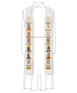 Te Deum Stole Heritage | Christmas Easter White Stoles