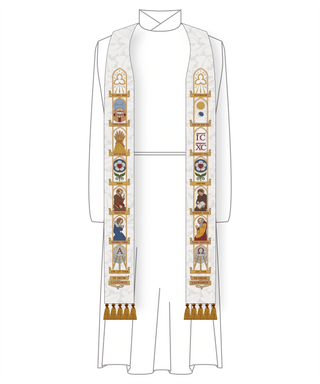 Te Deum Stole Heritage | Christmas Easter White Stoles