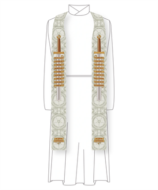 Te Deum Stole Mercy Sword | Christmas Easter White Stoles