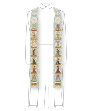 
Te Deum Stole Pray Thee | Christmas Easter White Stoles
