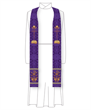 Thistle Bible Thistle Chi Rho Stoles | Purple Priest Liturgical Stoles