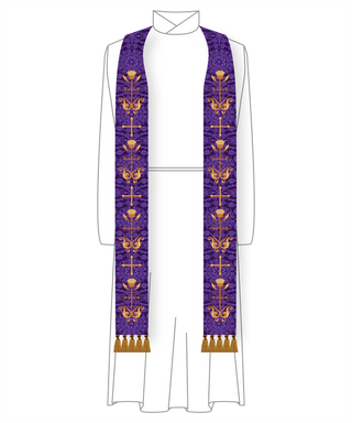 Thistle and Thorn Pastor Lent Stoles | Purple Priest Liturgical Stoles