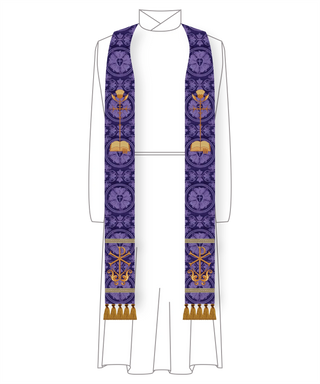 Thistle Bible Thistle Chi Rho Stoles | Purple Priest Liturgical Stoles