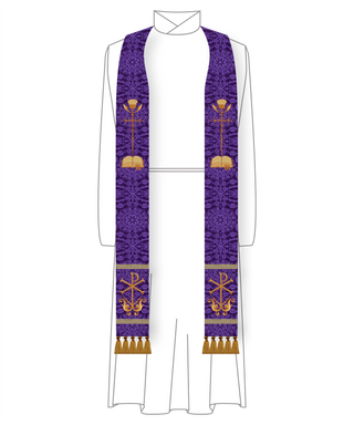 Thistle Bible Thistle Chi Rho Stoles | Purple Priest Liturgical Stoles